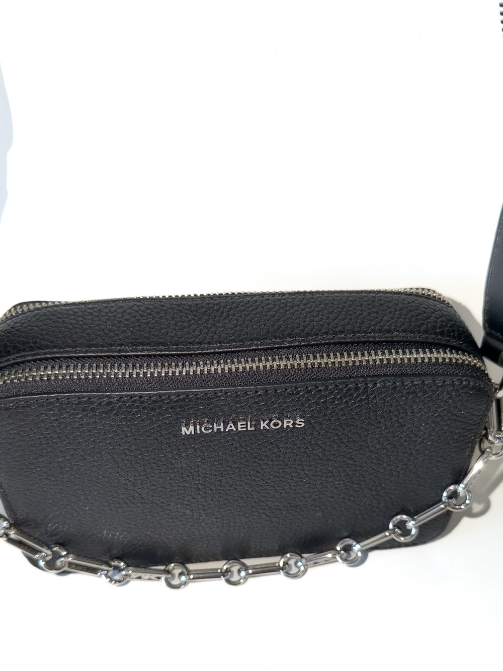 NEW! MICHAEL KORS JET SET SMALL DOUBLE ZIP CHAIN CROSSBODY BAG IN BLACK CLASSIC - Picture 2 of 12